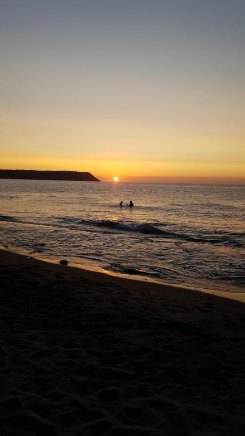 Sunset at Penbryn beach